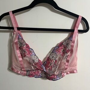 💜 1X Adore Me Pink and Purple Lace Bralette